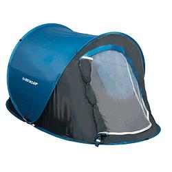 Foto van Dunlop pop-up-tent - 1 persoons - 220 x 120 x 90 cm - met hor - blauw/ grijs