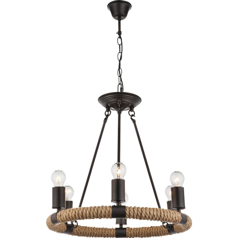 Foto van Industriële hanglamp ulleu - l:50cm - e27 - metaal - zwart