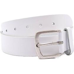 Foto van Riem - riemen - wit - 4 cm - unisex - 100% leren - leder - riem maat 95