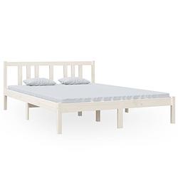 Foto van Vidaxl bedframe massief hout wit 140x200 cm