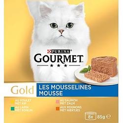 Foto van Gourmet gold mousse o.a. met kip kattenvoer nat 8 x 85g bij jumbo