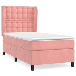 Foto van Vidaxl boxspring met matras fluweel roze 100x200 cm