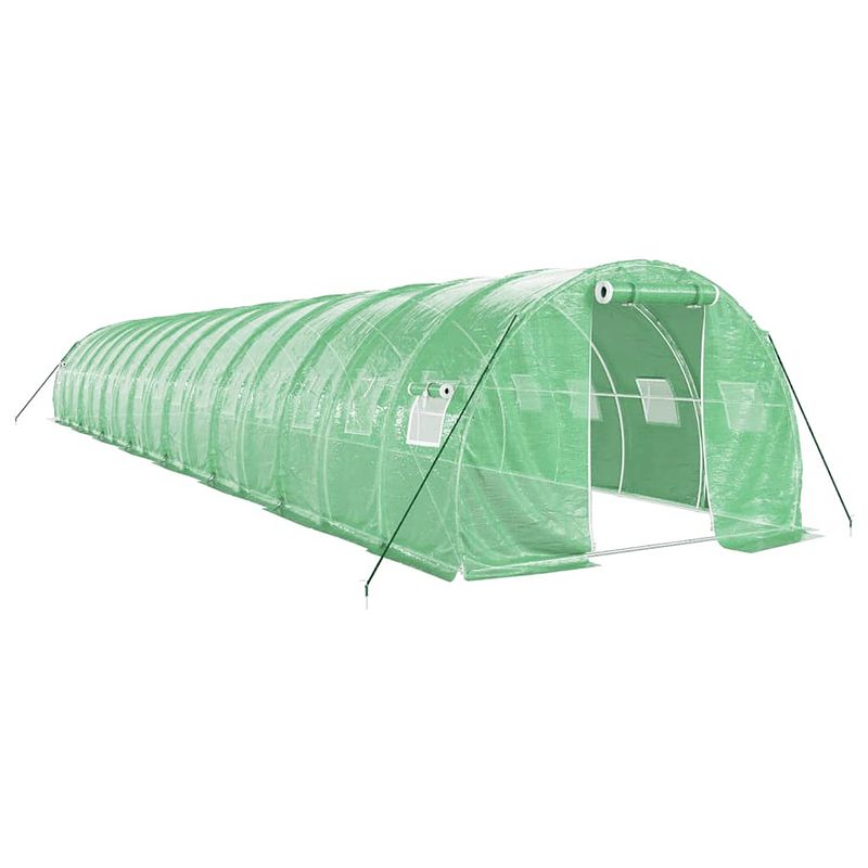 Foto van The living store broeikas xxl - 16x3x2m - groen - pe en gegalvaniseerd staal