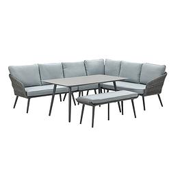 Foto van Garden impressions dawson lounge dining set 6-delig - donker grijs