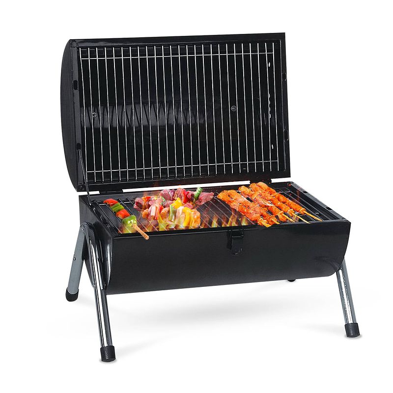 Foto van Maxxgarden houtskool barbecue - grilloppervlak (lxb) 38 x 52 cm - met dubbel grill vlak - zwart