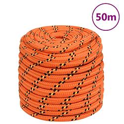 Foto van Vidaxl boottouw 18 mm 50 m polypropyleen oranje