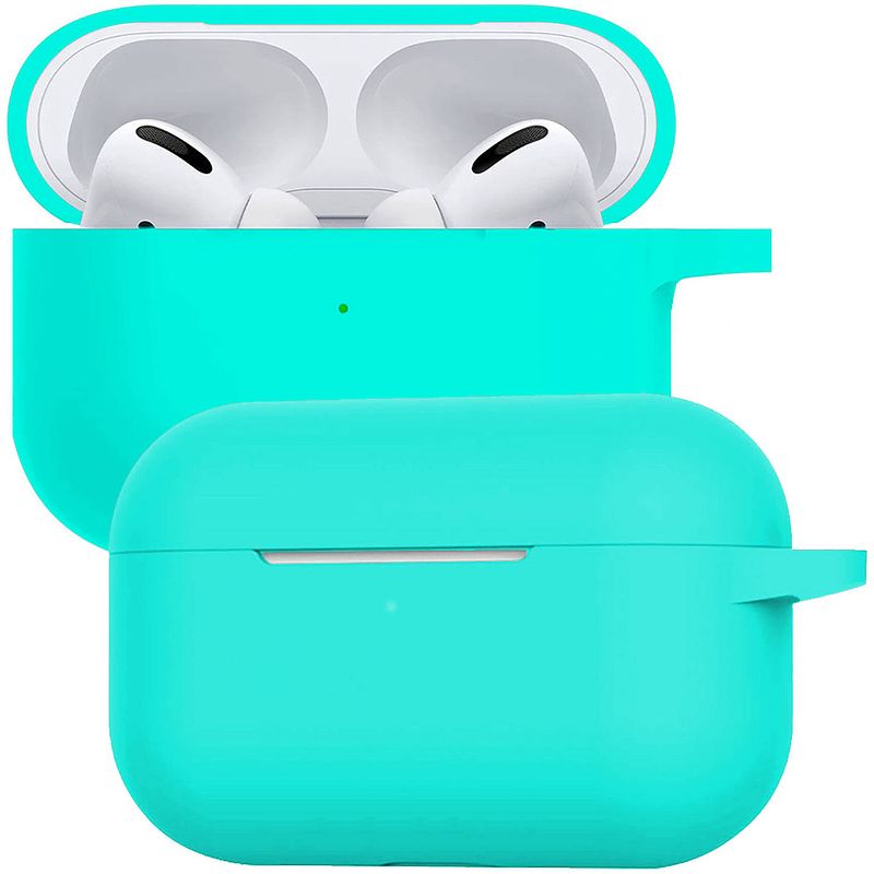 Foto van Basey siliconen hoesje geschikt voor airpods pro 2 case hoes - geschikt voor airpods pro 2 hoesje cover - mintgroen