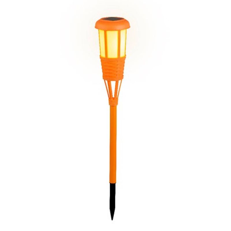 Foto van Solar tuinfakkel/tuinlamp oranje op zonne-energie 61 cm - fakkels