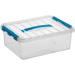 Foto van Q-line opbergbox 12l transparant blauw