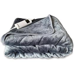 Foto van Parya elektrische deken heerlijk zacht flanel - 180 x 130 cm - xl 2 persoons - warmtedeken met 6 standen en timer-