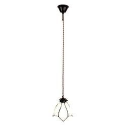 Foto van Clayre & eef witte hanglamp tiffany ø 18*115 cm e14/max 1*25w 5ll-6223