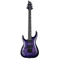 Foto van Esp ltd deluxe h-1000 qm evertune lh see thru purple sunburst linkshandige elektrische gitaar