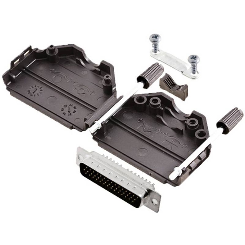 Foto van Tru components tcdppk25bkhdp44k 7709000 d-sub male connectorset 180 ° aantal polen: 44 soldeerkelk 1 stuk(s)