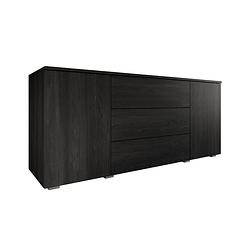 Foto van Meubella dressoir pure - 150 cm - zwart eiken