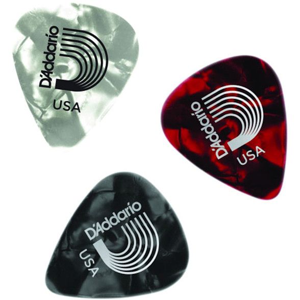 Foto van D'saddario 1capx-25 celluloid plectrums assortiment (set van 25)