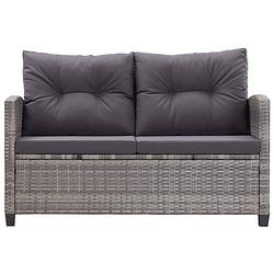 Foto van The living store tweezitsbank gemengd grijs - poly rattan - 124 x 68 x 77 cm - weerbestendig