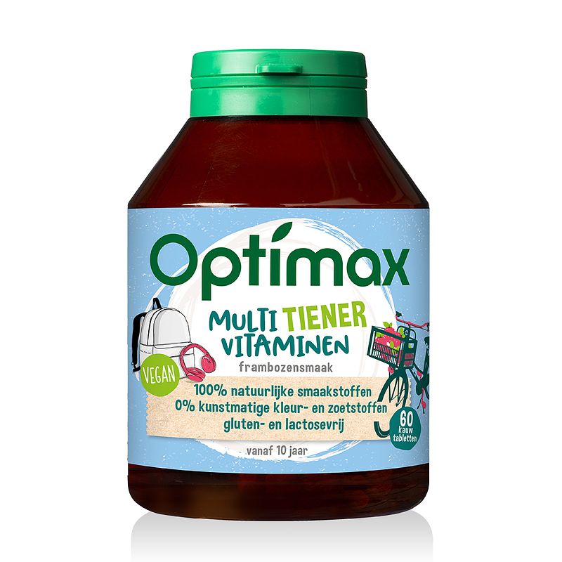 Foto van Optimax multivitamine tiener kauwtabletten