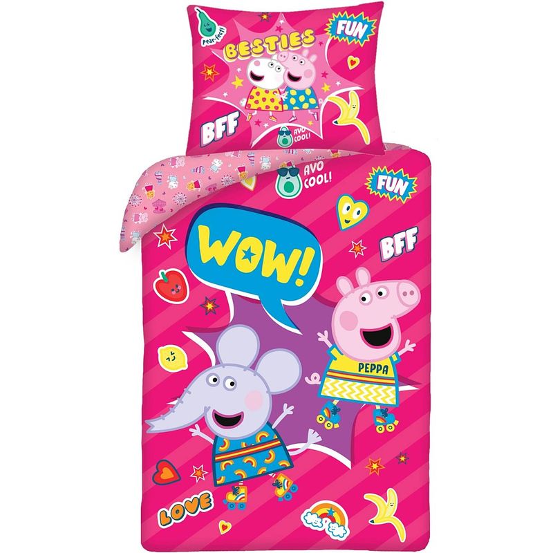 Foto van Peppa pig dekbedovertrek wow! - eenpersoons - 140 x 200 cm - katoen