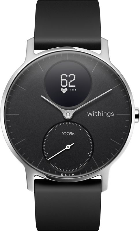 Foto van Withings steel hr zilver/zwart 36 mm