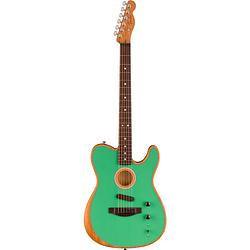 Foto van Fender limited edition acoustasonic player telecaster rw sea foam green met gigbag