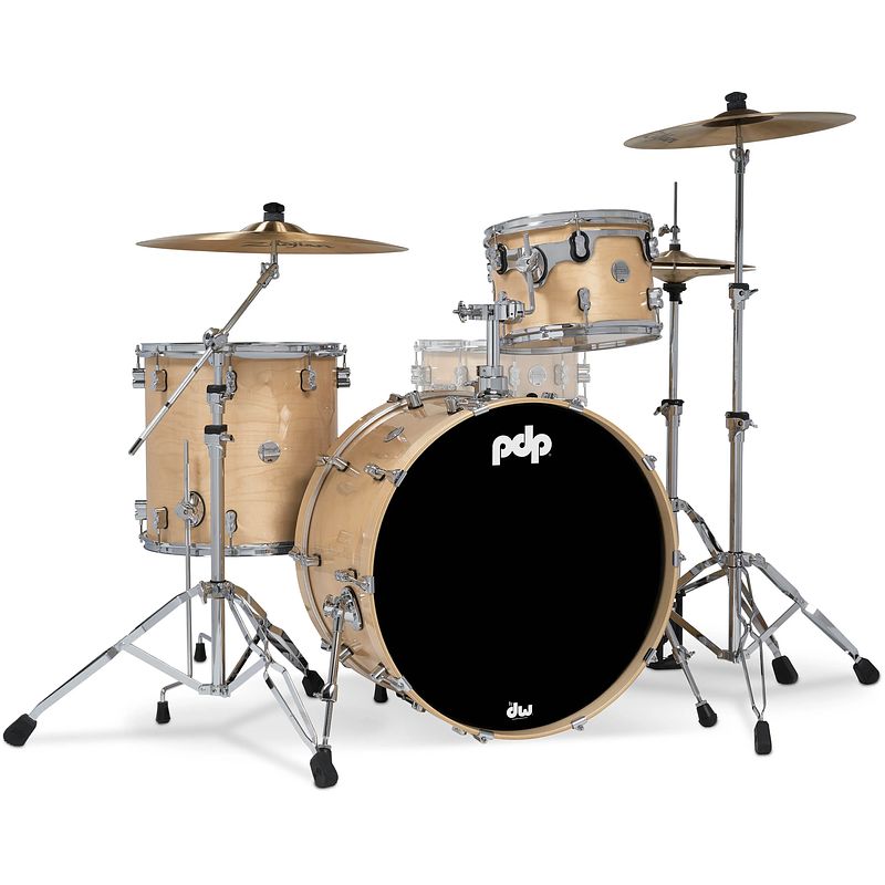 Foto van Pdp drums pdcm24rkna concept maple natural lacquer 3d. rock shellset