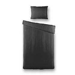 Foto van Presence plain percale - off black dekbedovertrek 1-persoons (140 x 200/220 cm + 1 kussensloop) dekbedovertrek