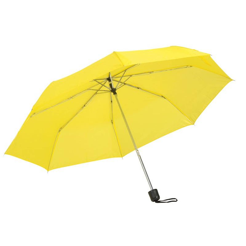 Foto van Opvouwbare mini paraplu geel 96 cm - voordelige kleine paraplu - regenbescherming