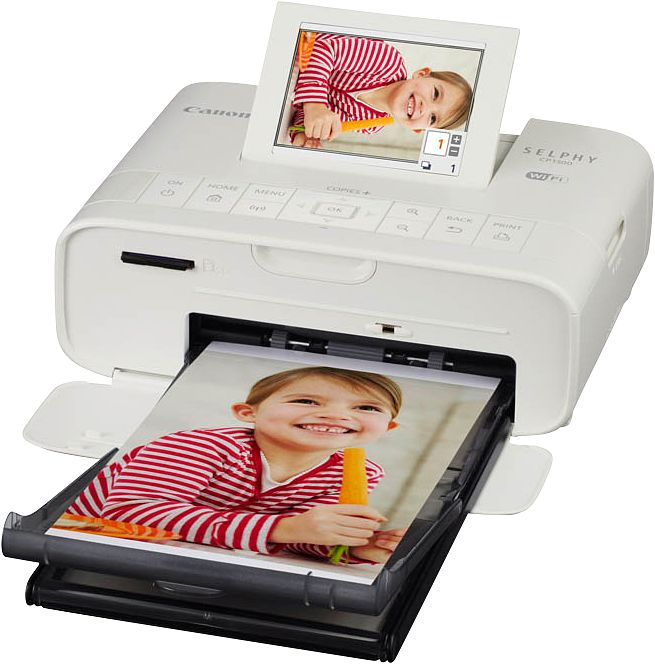 Foto van Canon selphy cp1300 print kit (wit) met inkt en papierset