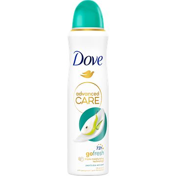 Foto van 2 verpakkingen <br />m.u.v. multiverpakkingen | dove advanced care go fresh antitranspirant pear & aloe vera scent 150ml aanbieding bij jumbo