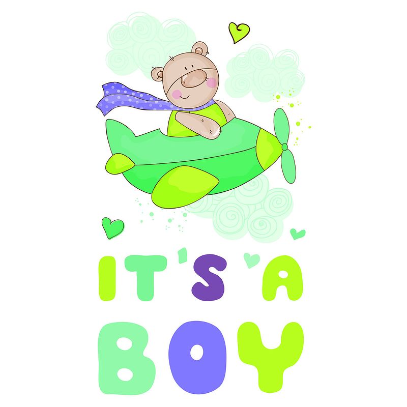 Foto van Crearreda muursticker it's a boy jongens 15 x 26 cm groen