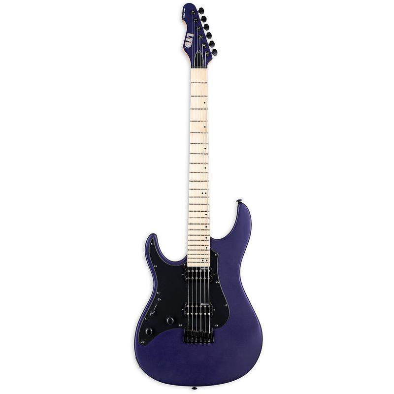 Foto van Esp ltd sn-200 ht lh dark metallic purple satin linkshandige elektrische gitaar