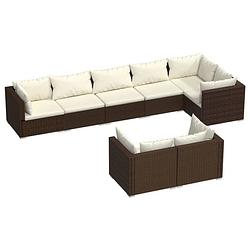 Foto van Vidaxl 8-delige loungeset met kussens poly rattan bruin