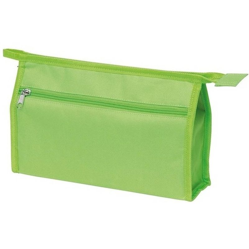 Foto van Voordelige lichtgroene reis toilettas/etui 2-vaks 28 cm - toilettassen