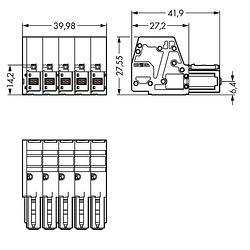 Foto van Wago 831-3105/019-004 female behuizing-kabel 831 totaal aantal polen: 5 rastermaat: 7.62 mm 5 stuk(s)