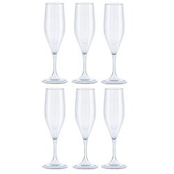 Foto van Juypal champagneglas - 12x - transparant - kunststof - 150 ml - herbruikbaar - champagneglazen