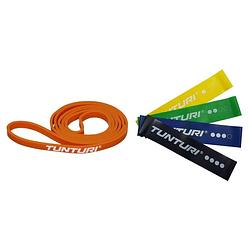 Foto van Tunturi - fitness set - weerstandsband oranje - extra light - weerstandsband 4 stuks