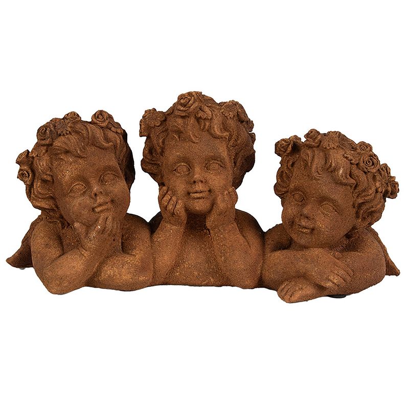 Foto van Clayre & eef decoratie beeld engel 26x9x13 cm bruin polyresin religious sculpture bruin religious sculpture