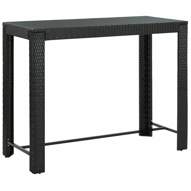 Foto van Vidaxl tuinbartafel 140,5x60,5x110,5 cm poly rattan zwart