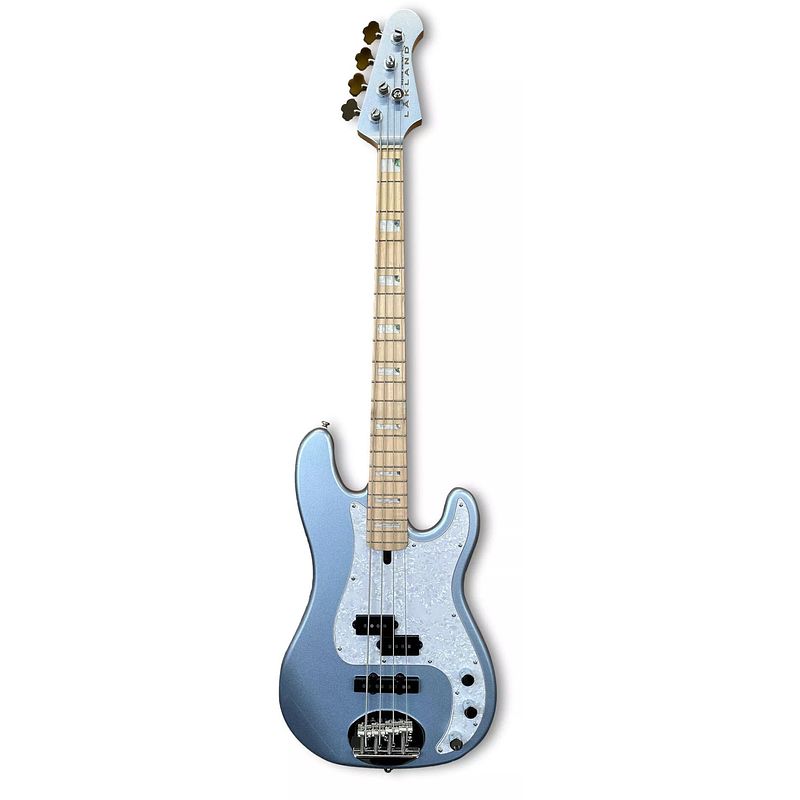 Foto van Lakland skyline 44-64 custom ice blue metallic gloss elektrische basgitaar