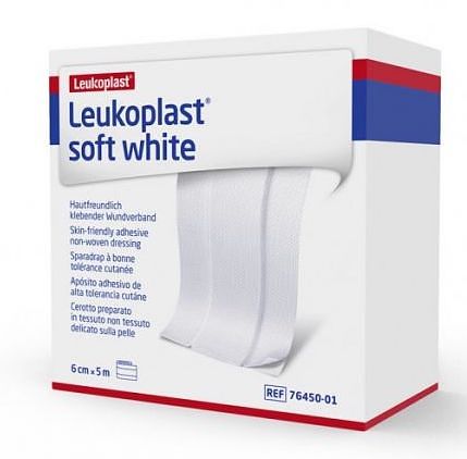 Foto van Leukoplast soft white wondpleister 5m x 6cm