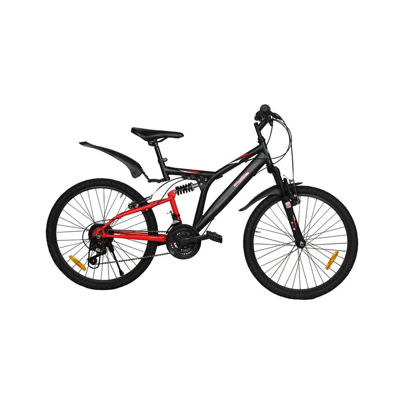 Foto van Uniek mountainbike 26's's mat black / mat red