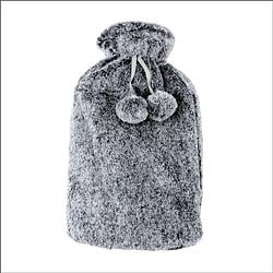 Foto van Marbeaux warmwaterkruik - met zachte hoes - grijs - faux fur - kruik - 2 liter