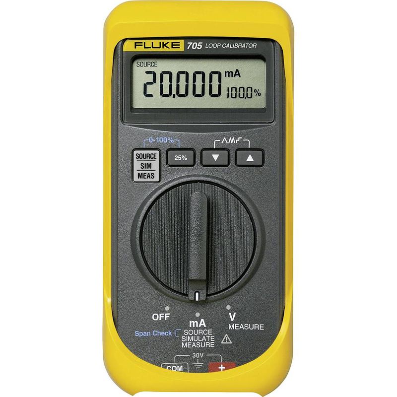 Foto van Fluke 705 kalibrator stroomsterkte 1x 9 v batterij (blok), meegeleverd