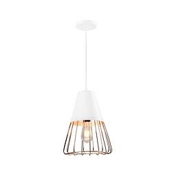 Foto van Quvio hanglamp langwerpig wit met rosegoud frame - quv5179l-white