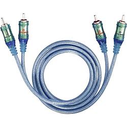 Foto van Oehlbach ice blue cinch audio aansluitkabel [2x cinch-stekker - 2x cinch-stekker] 3.00 m transparant blauw vergulde steekcontacten