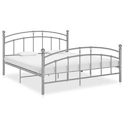 Foto van Vidaxl bedframe metaal grijs 200x200 cm