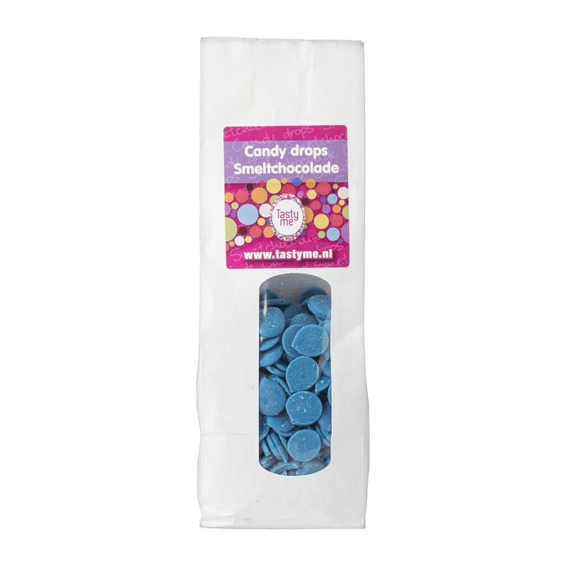 Foto van Tasty me candy drops/smeltchocolade - blauw - 330 g