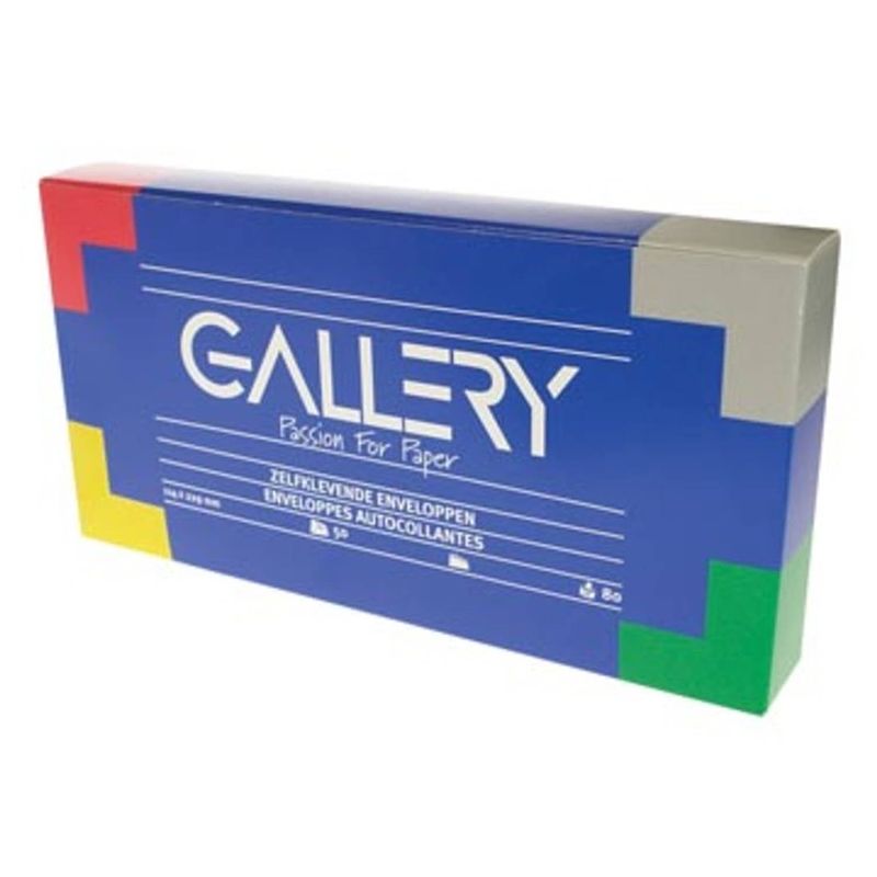 Foto van Gallery enveloppen ft 114 x 229 mm, stripsluiting, doos van 50 stuks