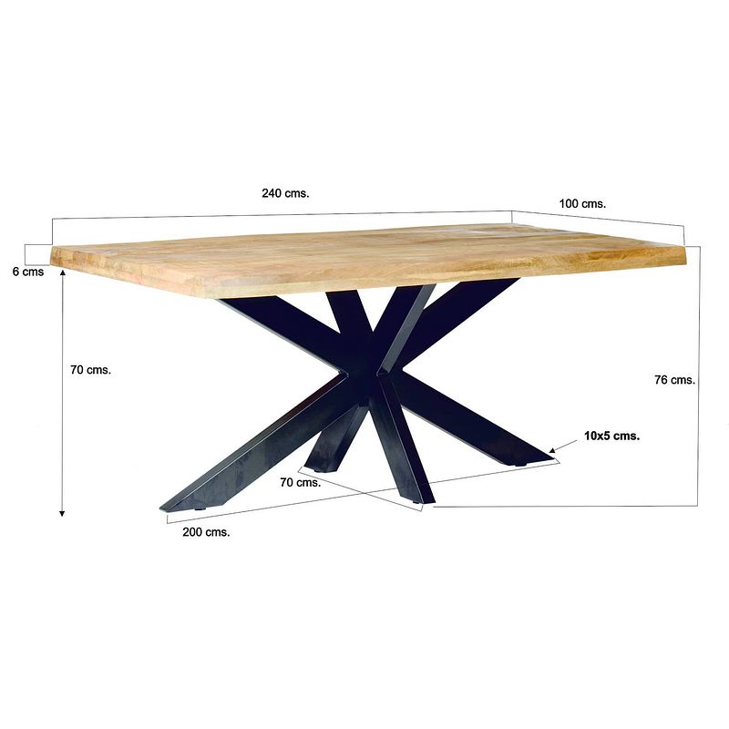 Foto van Brix - eettafel - brix sturdy tree top spider 240 cm