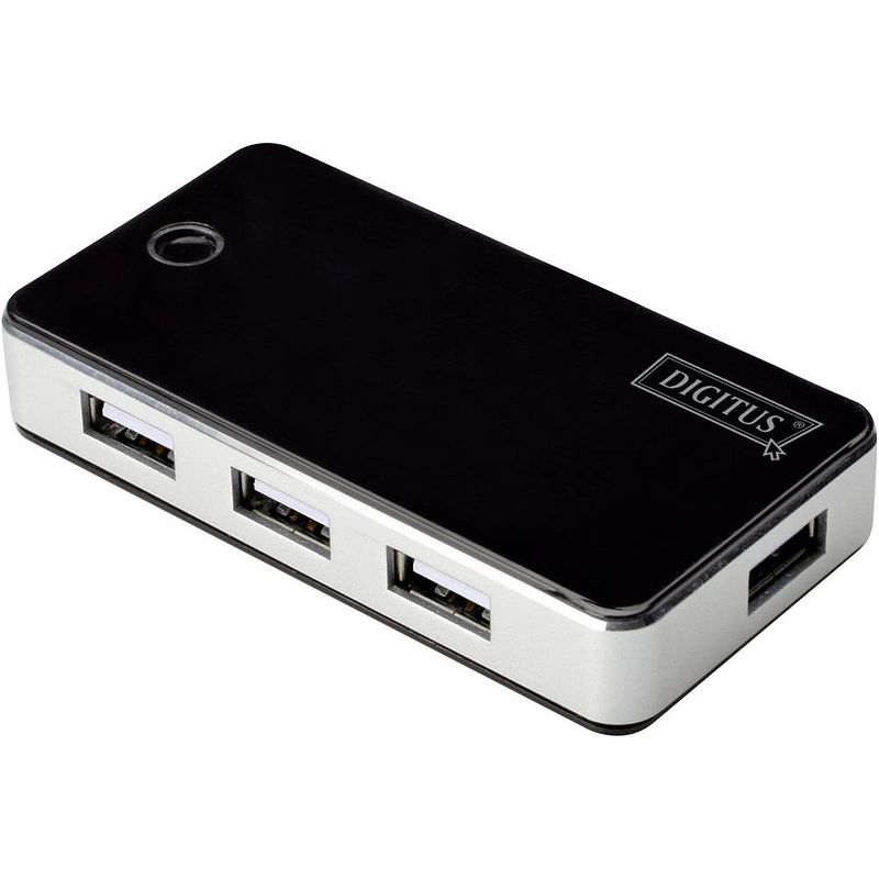 Foto van Digitus da-70222 7 poorten usb 2.0-hub zwart, zilver